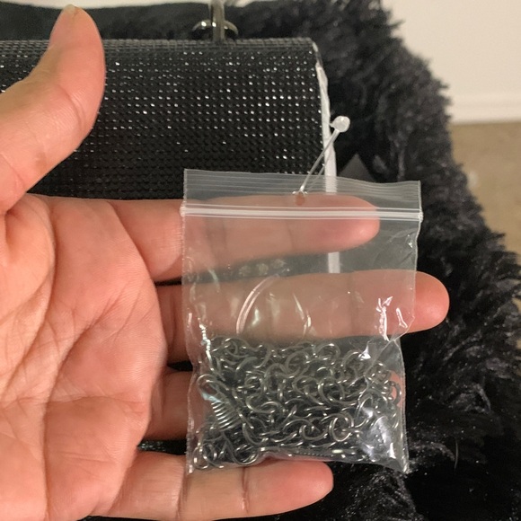 Bebe Black Clutch with Rhinestone Logo - Picture 5 of 9